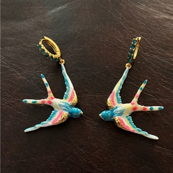Katmojo BLUE SWALLOW EARRINGS new - Picture 2 of 2